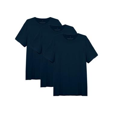 Imagem de Kit 3 Camisetas Básica, basicamente., Masculino, Azul Marinho, G
