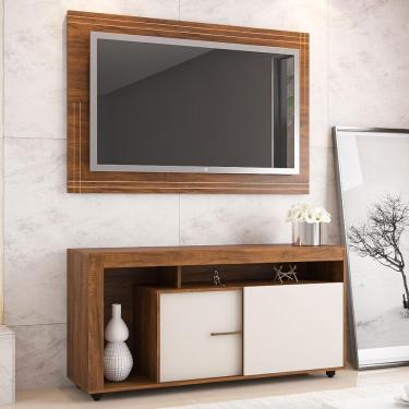 Imagem de Rack Com Painel Para TV de Até 55" Lugano Viero Imbuia e Off