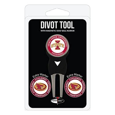 Imagem de Team Golf NCAA Iowa State Cyclones Divot Tool com 3 marcadores de bola de golfe, os marcadores são esmalte magnético de dupla face removível, cor multitime, tamanho único (25945)
