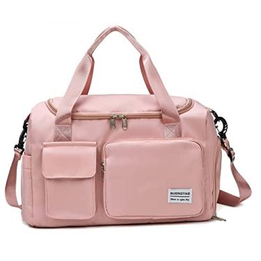 Imagem de 4 PCS Bolsa Mala Feminina Academia Esportiva Viagem Porta Tênis,ideal Para Suas Viagens, Banhos De Piscina, Praia, Clube, Academia, Prática De Esportes Etc. (Rosa Claro)