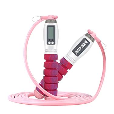 Imagem de Corda de salto para treino com contagem, corda de pular ajustável de 3 m com balcão de calorias, corda de pular para exercícios de velocidade rápida sem emaranhamento para mulheres, homens, crianças para fitness, treino, academia