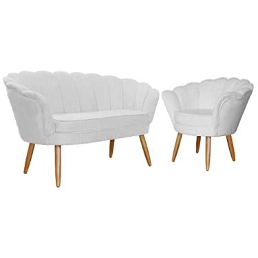 Imagem de Kit Namoradeira mais Poltrona Pétala Suede - - Ds Estofados