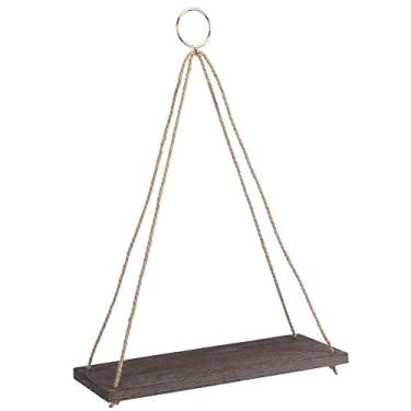 Imagem de 01 02 015 Material de corda de cânhamo de madeira com corda de pendurar rack de parede de madeira, rack de armazenamento de parede prateleira de armazenamento, rack de vaso de flores para sala de estar para quarto (#1)