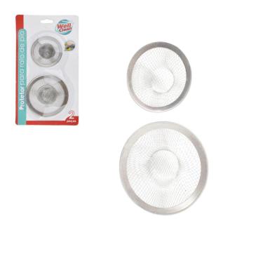 Imagem de Kit Ralo De Metal Para Pia Protetor 2 Peças Japones