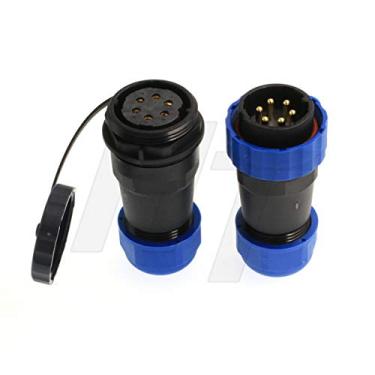 Imagem de HangTon HE29 plugue fêmea macho de 6 pinos à prova d'água para uso externo 25A conector de cabo de alimentação