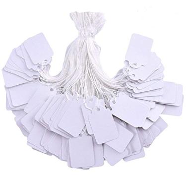 Imagem de Etiquetas brancas Brothersbox 500 peças com etiquetas com fio, etiquetas graváveis e etiqueta de exibição para etiquetas de roupas de joias do produto, 4,5 x 1,75 cm, pacote com 500 peças