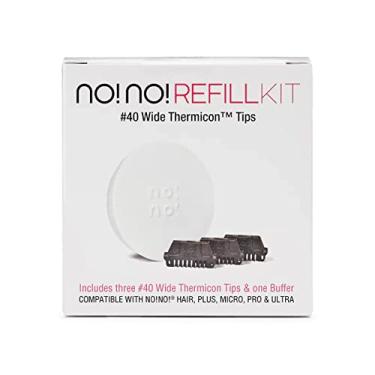 Imagem de no!no! Pacote de refil Thermicon de ponta larga – Cabeças de substituição impecáveis – Remoção de pelos para mulheres, aparador de pelos masculinos – Fácil de cortar ou remover pelos corporais