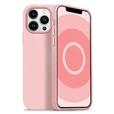 Imagem de Capa de silicone líquido para iphone 14 13 pro max à prova de choque para iphone 13 12 mini 11 pro telefone capa protetora macia, rosa, para iphone12 promax