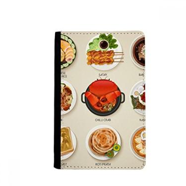 Imagem de Porta-passaporte tradicional Singapura pratos saborosos porta-passaporte Notecase Burse capa carteira porta-cartão, Multicolor