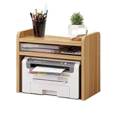 Imagem de KIZQYN Suporte de impressora copiadora prateleira de armazenamento de mesa simples rack de impressora de escritório estudante pequeno economia de espaço prateleira criativa prateleira de livros impressora de mesa (cor: E -2 camadas)