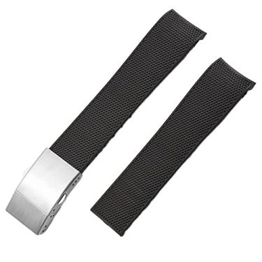 Imagem de CZKE Pulseiras de borracha para longines CONQUEST HYDROCONQUEST L3 21mm pulseira à prova d'água relógio acessório pulseira de silicone com logotipo (cor: fecho preto-prata, tamanho: 21mm)