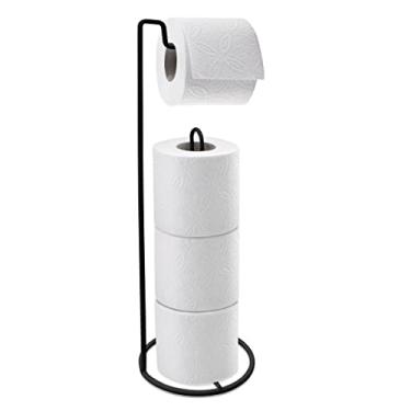 Imagem de Suporte de Chão Para Papel Higiênico Branco Açomix (Preto)