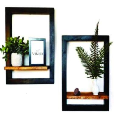 Imagem de Molduras com estante em madeira e metalon unitário