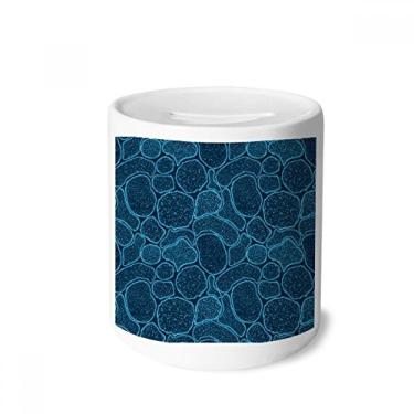 Imagem de DIYthinker Caixa de moedas de cerâmica com ilustração de células de microscópio azul para presente de cofrinho