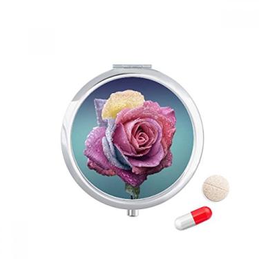 Imagem de Caixa de comprimidos de flores escuras, rosa escuro, caixa de armazenamento de remédios