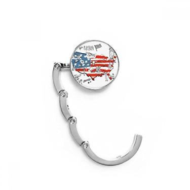 Imagem de America Map Liberty Word Illustration Gancho de mesa decorativo com fecho dobrável