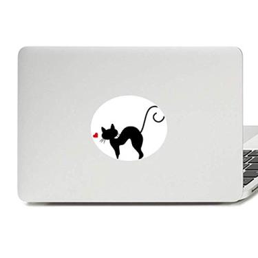 Imagem de Adesivo de vinil com emblema de gato em forma de coração de animal, adesivo para notebook