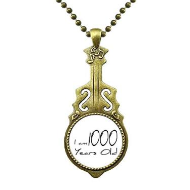 Imagem de DIYthinker Colar I am 1000 Years Old Age Longevity com pingente de música de guitarra antiga