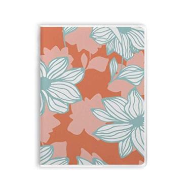 Imagem de Caderno de tinta verde laranja com flores e pasta de goma Diário capa macia