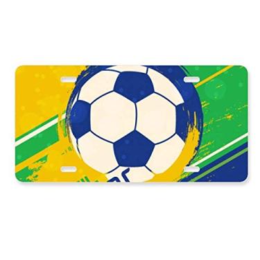 Imagem de DIYthinker Placa de licença para decoração de placa de licença de futebol brasileiro em aço inoxidável