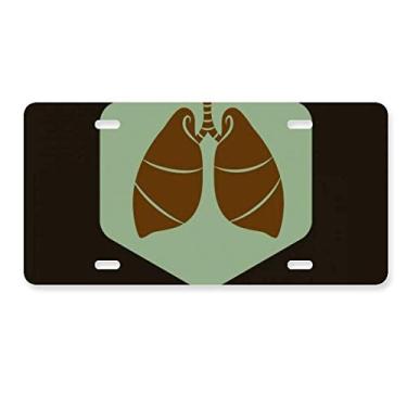Imagem de DIYthinker Placa de licença de órgãos pulmões decoração de placa de carro aço inoxidável