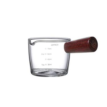 Imagem de Faruxue Copo de leite de vidro medidor, copo de café de 50 ml, copo de leite transparente com alça para suco de leite, chá gelado, café, acessórios de cozinha, 6,5 x 5 cm