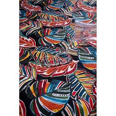 Imagem de Tecido Impermeável Acqua Linea - 1,40m de Largura - Várias Estampas (Floral Abstrato Fundo Preto)