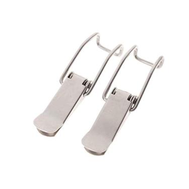 Imagem de 2 pcs Caixas do Gabinete de Hardware Primavera Loaded Travado Toggle Toggle Ferro Hasp para porta deslizante Armário de janela simples 74 * 20mm YYDFPIIA