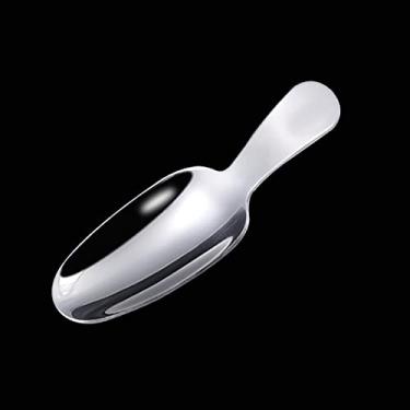 Imagem de GUIPAIHAI Teascoop 304 Colher de Chá de Aço Inoxidável para Pá de Chá Acessórios de Chá com Alça Curta Colher de Sobremesa Colher de Sorvete Colher de Café em Pó Colher para Folhas de Chá (Cor: Prata)