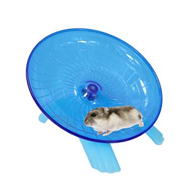 Imagem de Disco voador de hamster silencioso, roda de exercício de corrida para ratos gerbil, rato, ouriço, animais pequenos (azul)