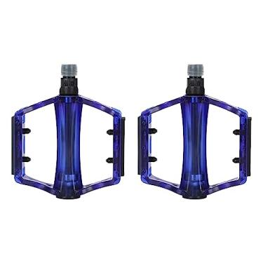 Imagem de Deevoka Pedais de bicicleta 2 peças Pedais de bicicleta para bicicleta Pedal plano Pedais de ciclismo para bicicleta dobrável, Azul