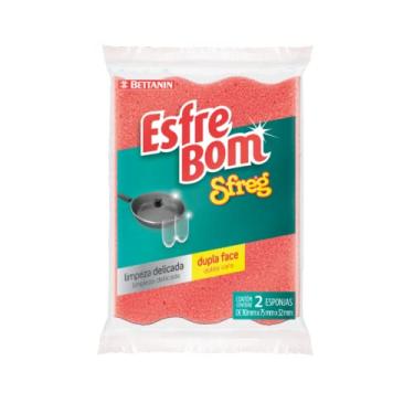 Imagem de EsfreBom - Esponja Sfreg Dupla Face, Cor Vermelho/Amarelo, Bettanin