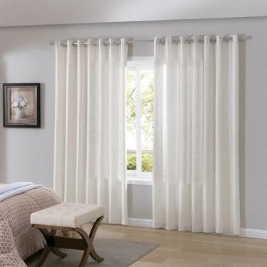 Imagem de Cortina Rústica Saara 3,00x1,70m Pompom - Bella Janela