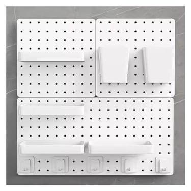 Imagem de Painel Porta-Ferramentas Pegboard Multifuncional De Montagem Na Parede, Pegboard De Armazenamento De Metal Que Economiza Espaço, Organizador De Sala De Estar Para Cozinha, Banheiro (Color : White, S