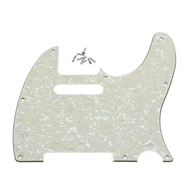 Imagem de Dopro 8 furos Tele Guitar Pickguard Scratch Plate serve para Fender Telecaster envelhecido Pearl dos EUA/Mexicano