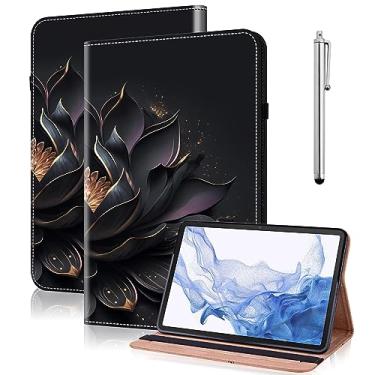 Imagem de VODEFOX Capa para Lenovo Tab M9 22.9 cm (TB-310FU, lançado em 2023), capa flip de couro PU com suporte elástico para tablet Lenovo Tab M9 - Lótus roxo
