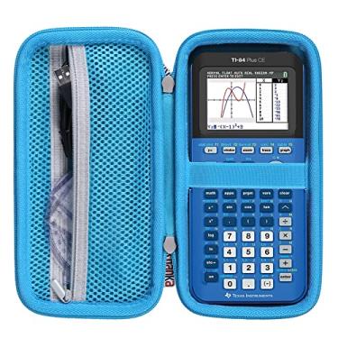 Imagem de Khanka Estojo Stroage para Texas Instruments TI - 84 Python/TI-83 Plus/TI-84 Plus/TI-84 Plus CE Calculadora gráfica colorida, somente capa (azul biônico)