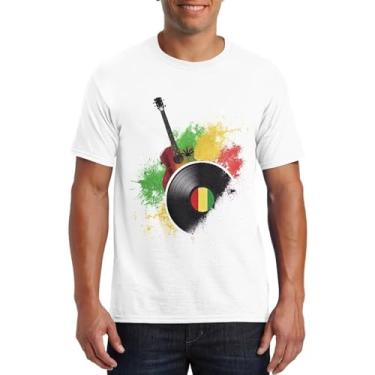 Imagem de Psesaysky Camisetas masculinas de algodão manga curta gola redonda para mulheres camisetas casuais que absorvem a umidade unissex, CD Guitarra, GG