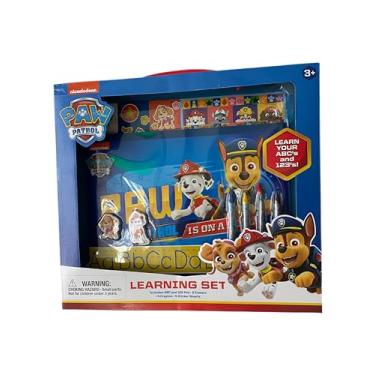 Imagem de Innovative Designs Conjunto de aprendizado da Patrulha Canina – Folhas divertidas de traçar ABC para jardim de infância e pré-escola, livro de exercícios de escrita de números e alfabeto com giz de