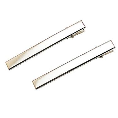 Imagem de Chenkou Craft 50 peças de presilhas de cabelo de garra jacaré clipe de cabelo faça-você-mesmo joia de cabelo artesanal, Prata, 3 1/8" (78mm), 50