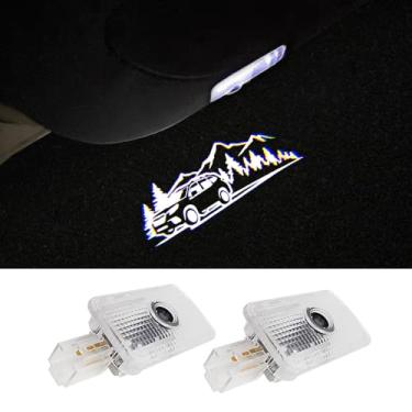 Imagem de uunonaha Luzes LED com logotipo de porta de carro, projetor de cortesia a laser, luz de boas-vindas, 2 peças compatíveis com acessórios de carro Forester Outback Legacy (02, Forester/Outback)