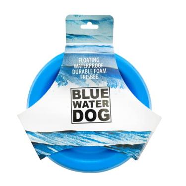 Imagem de Bluewater Dog Frisbee, flutuante, impermeável, leve, espuma durável, disco aerodinâmico para cães de raças médias e grandes - Frisbee para buscar, pegar, mergulhar na doca, brincar, 21,6 cm (azul