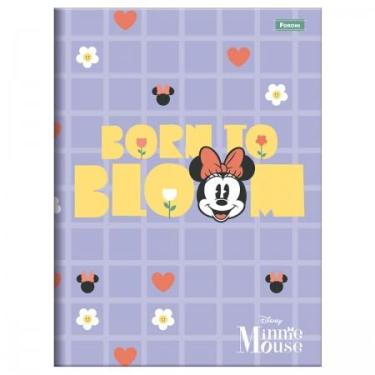 Imagem de Caderno Pequeno Brochura Minnie Mouse - Disney Tamanho 1/4 Capa Dura Foroni 80 Folhas (Roxo)