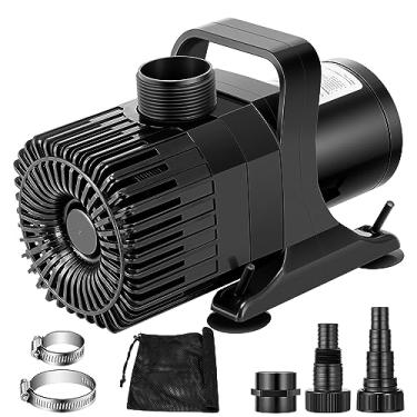 Imagem de VIVOSUN Bomba de água submersível de 3700 GPH com saco de barreira, bomba de lagoa ultra silenciosa de 300 W para lagoa, cachoeira, tanque de peixes, estátua, hidropônica, altura de elevação de 21 m