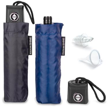 Imagem de GoPong Pacote com 2 frascos de guarda-chuva para chuva ou brilho (total de 680 g) - Frascos ocultos de viagem com álcool - Recipientes secretos de bebidas para parques temáticos, cruzeiros e eventos