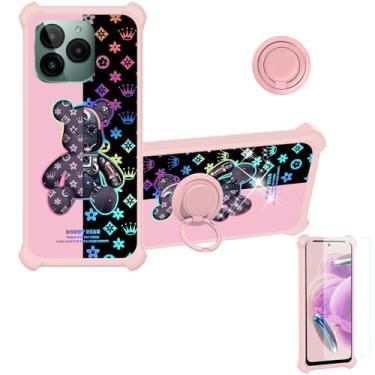 Imagem de jioeuinly BLU G54 Capa compatível com BLU Bold K10 capa de telefone [com protetor de tela de vidro temperado][PC rígido + silicone macio][luz refletora colorida] IMDF-JXX