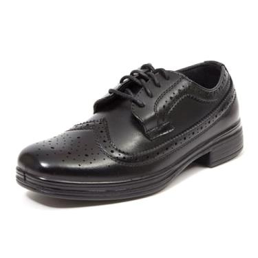Imagem de Deer Stags Ace Dress Oxford confortável com ponta de asa para meninos, Preto, 11 Little Kid