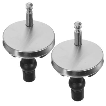 Imagem de Yardwe 2 peças de fixação de dobradiça de assento de vaso sanitário, parafusos de fixação para parafusos de assento de vaso sanitário, parafuso de fixação universal de 55 mm, tampa de fivela para substituição de dobradiças de assento de vaso sanitário