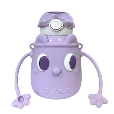 Imagem de Garrafa Térmica Infantil Happy Moment 500ml com Bolsa e Alça Inox Resistente Cor Lilás