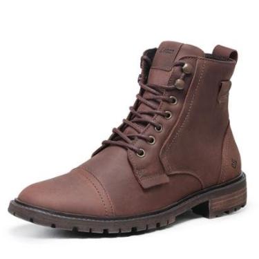 Imagem de Coturno masculino bota militar cano médio zíper lateral-Masculino